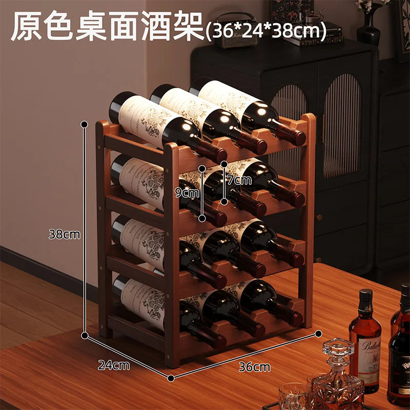 Botellero de vino de lujo para mesa, soporte para botellas de vino, organizador de almacenamiento para el hogar, cocina, barra, encimera, expositor de vino