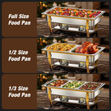 Chauffe-Plat Buffet Inox Doré 8 Litres – vue d'ensemble équipement complet