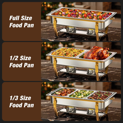 Chauffe-Plat Buffet Inox Doré 8 Litres