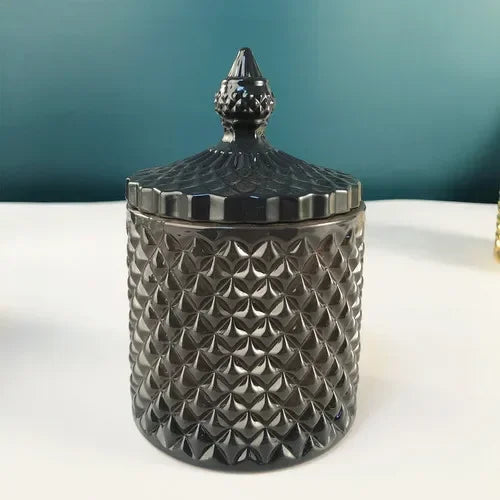 Copa de cristal para dulces, estilo europeo creativo con tapa, tarro para dulces, bandeja, cubo para dulces, tarro de almacenamiento, decoración creativa para sala de estar