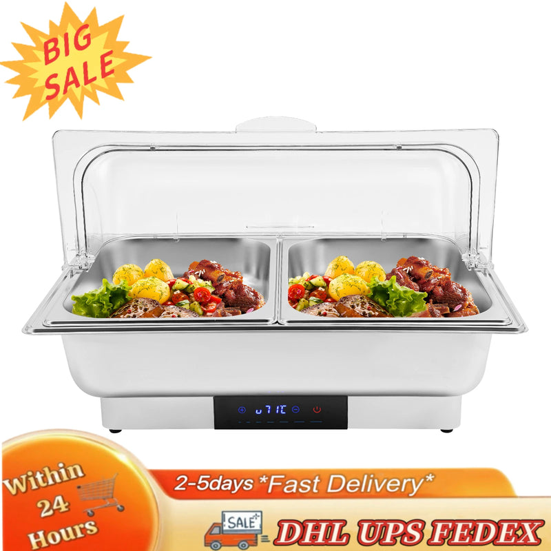 Chauffe-Plat Électrique Inox 2 Bacs Buffet Restaurant