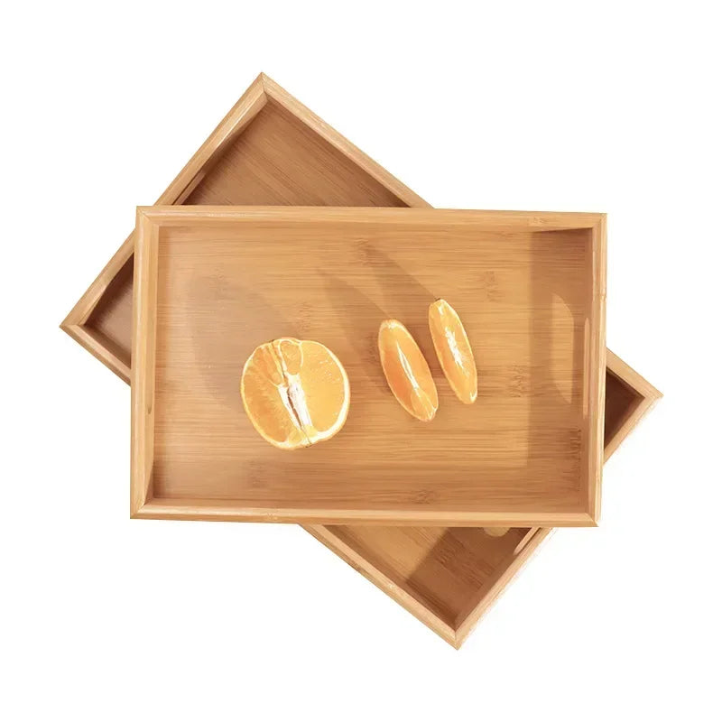 Bandeja de madera de bambú para pan, aperitivos, té estilo Kung Fu, platos para vasos de agua, vajilla de hotel, suministros de cocina para el hogar