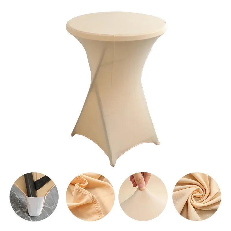 Mantel elástico para decoración de bodas, funda para mesa de cóctel, licra elástica, mesa alta, hotel, fiesta de cumpleaños, varios colores
