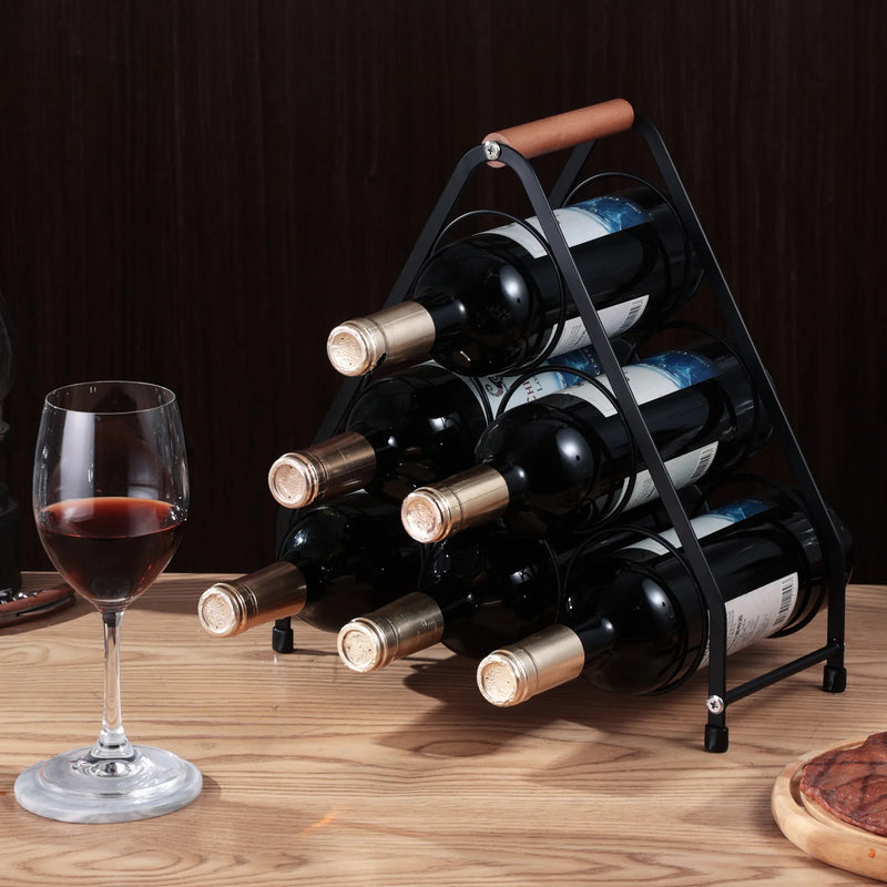 Présentoir Bouteilles Vin Bois Métal