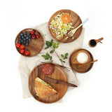 Plateau Service Bois Acacia Rond