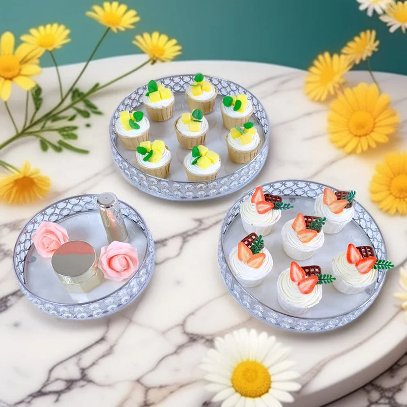 Présentoir Gâteau Miroir Doré et Argenté