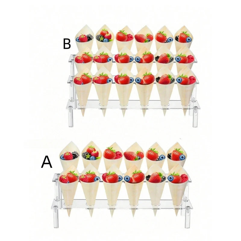 Présentoir Trapézoïdal Acrylique Desserts Glace