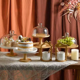 Présentoir Gâteau Bois Cloche Verre