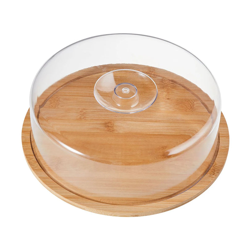 Présentoir Gâteau Bois avec Cloche