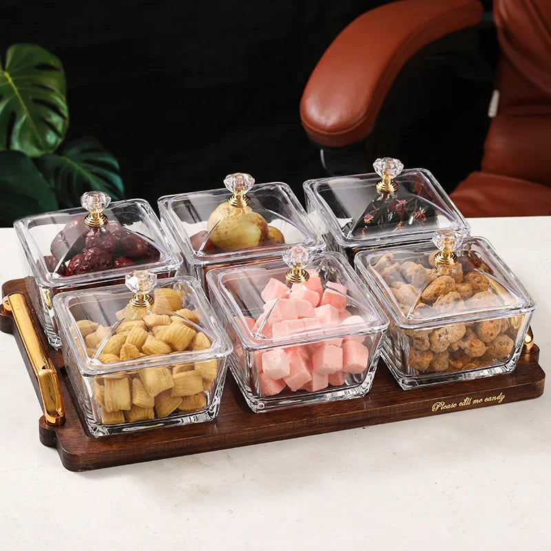 Boîte Fruits Secs Verre Compartiments