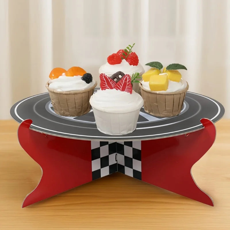 Présentoir Gâteaux Voitures Course Enfant