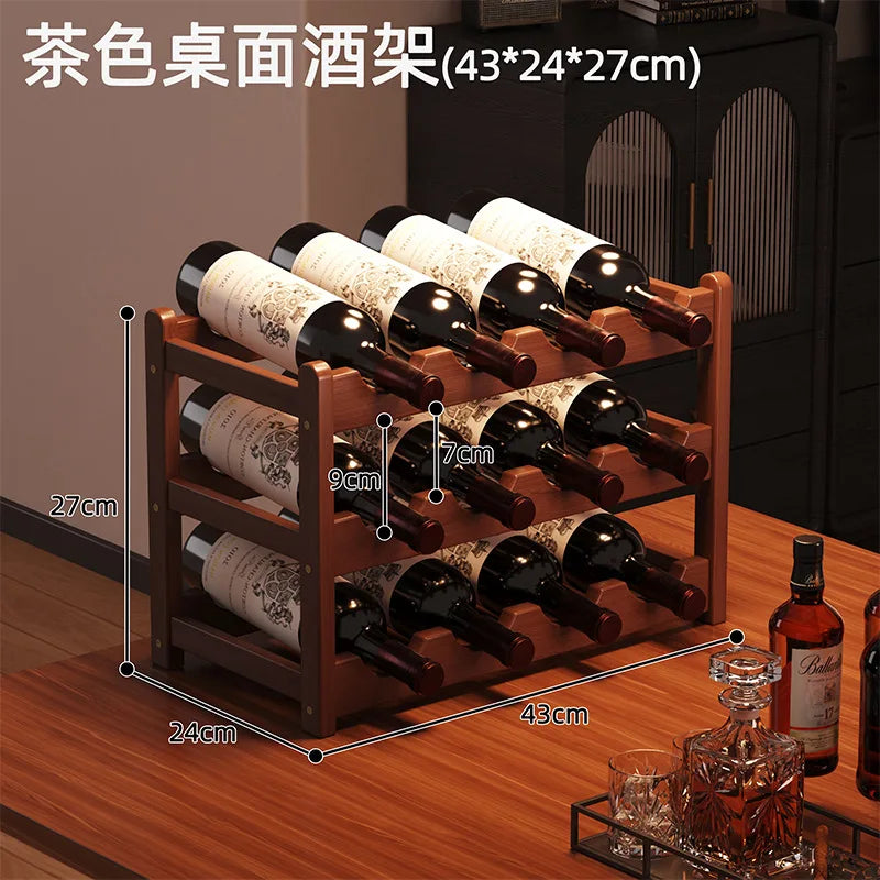 Botellero de vino de lujo para mesa, soporte para botellas de vino, organizador de almacenamiento para el hogar, cocina, barra, encimera, expositor de vino