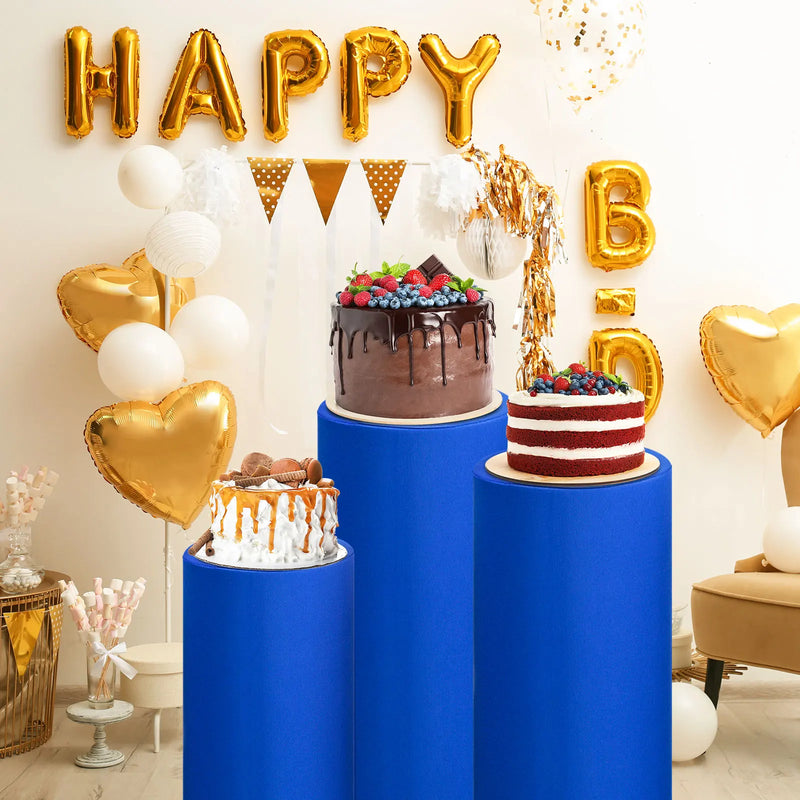 Funda elástica para pedestal de 3/5 piezas, cubierta para cilindro, funda de licra para soporte de cilindro para decoración de cumpleaños y bodas