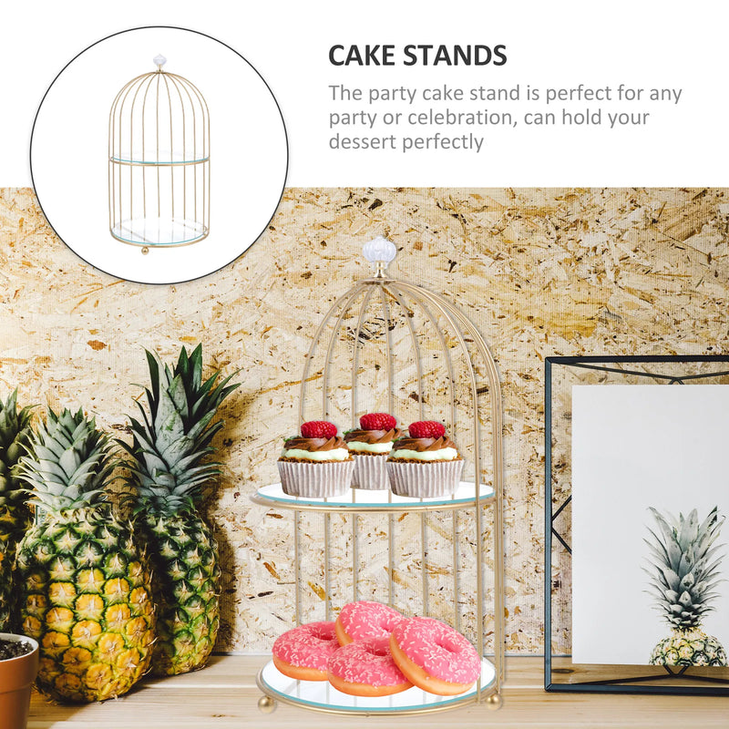 Présentoir Cage Dorée Gâteau Mariage