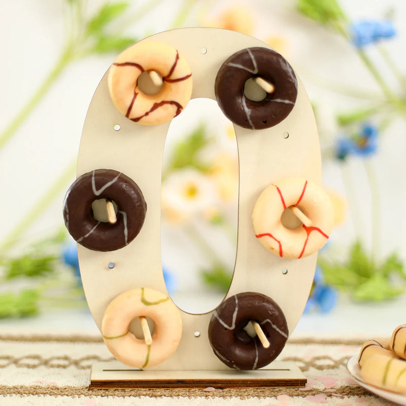 Présentoir Donuts Bois Chiffre Mariage