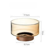 Coupe Fruits Bois Acacia Verre