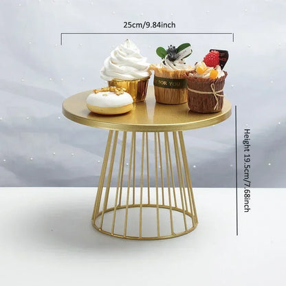 Présentoir Gâteau Métal Doré Mariage