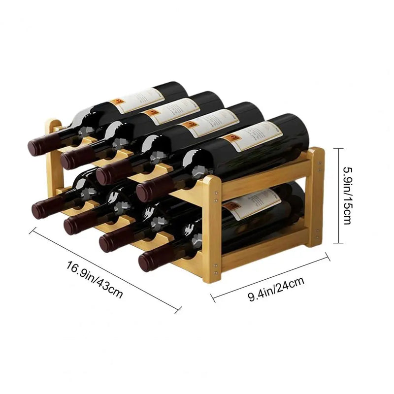 Présentoir Bouteilles Champagne Bambou Empilable