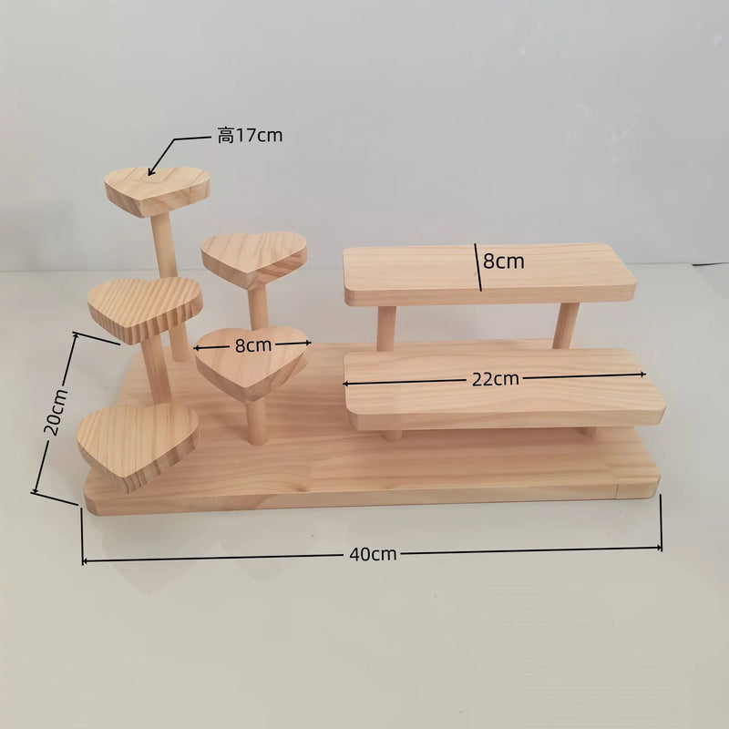 Présentoir Bois Multi-Niveaux Pâtisserie