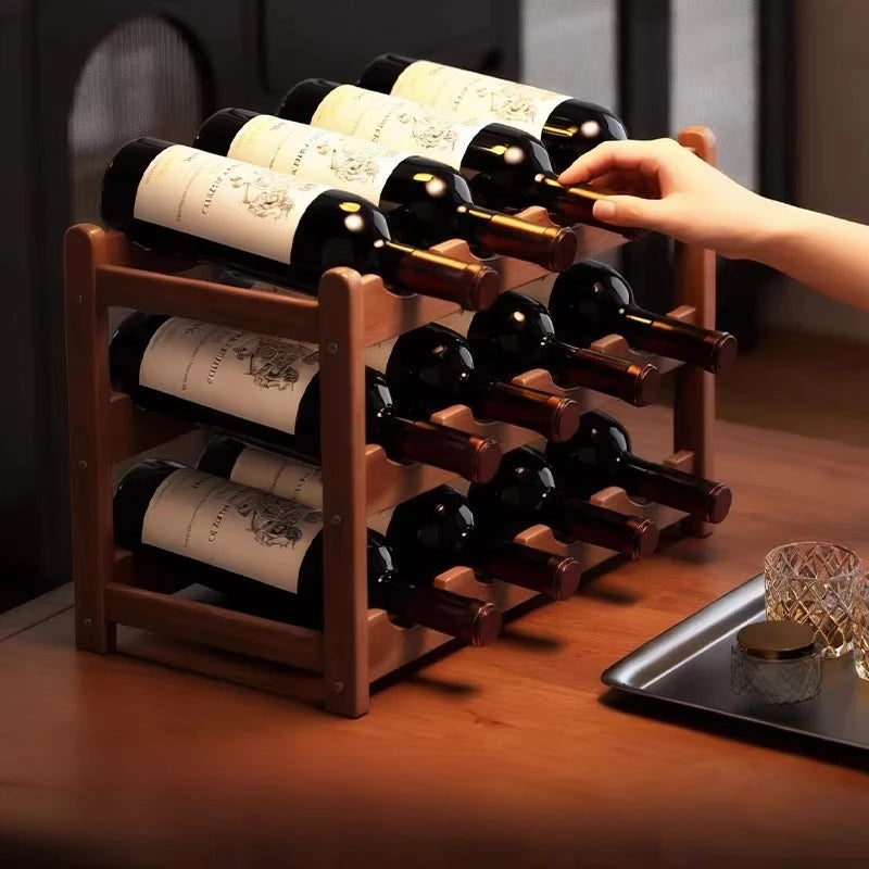 Botellero de vino de lujo para mesa, soporte para botellas de vino, organizador de almacenamiento para el hogar, cocina, barra, encimera, expositor de vino