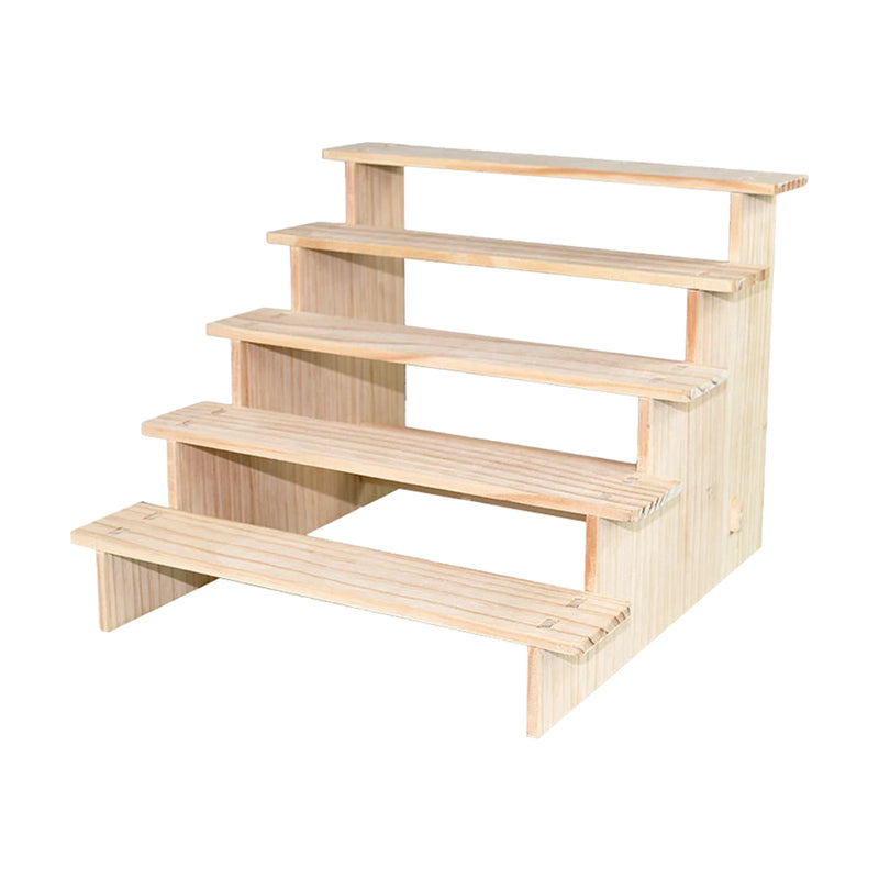 Estante organizador expositor de madera, soporte rectangular de madera para postres, pasteles, joyas y artículos de colección