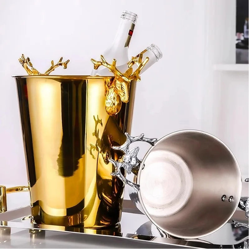 Seau Champagne Rétro Tête de Cerf