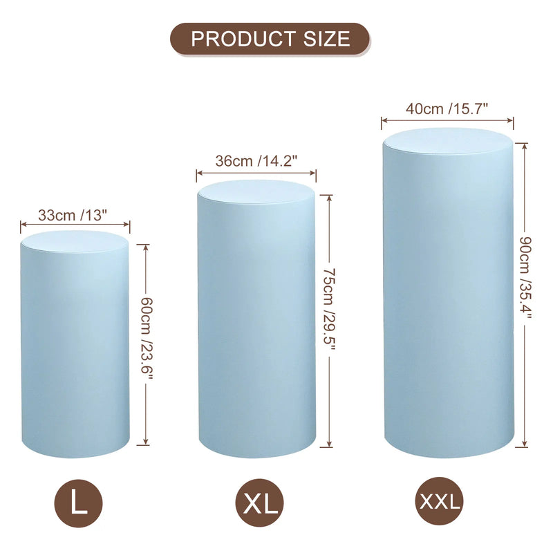 Funda elástica para pedestal de 3/5 piezas, cubierta para cilindro, funda de licra para soporte de cilindro para decoración de cumpleaños y bodas