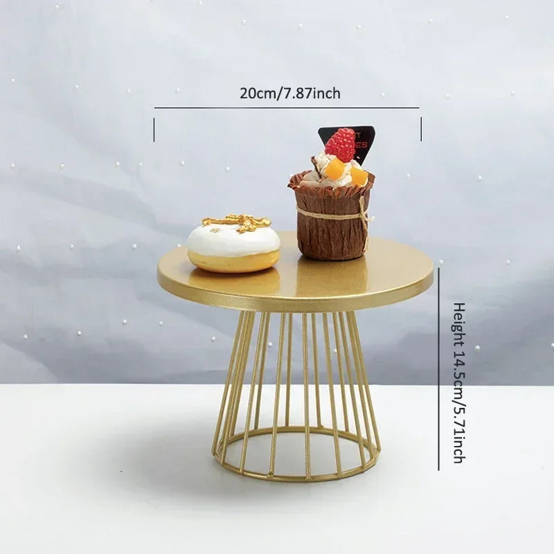 Présentoir Gâteau Métal Doré Mariage