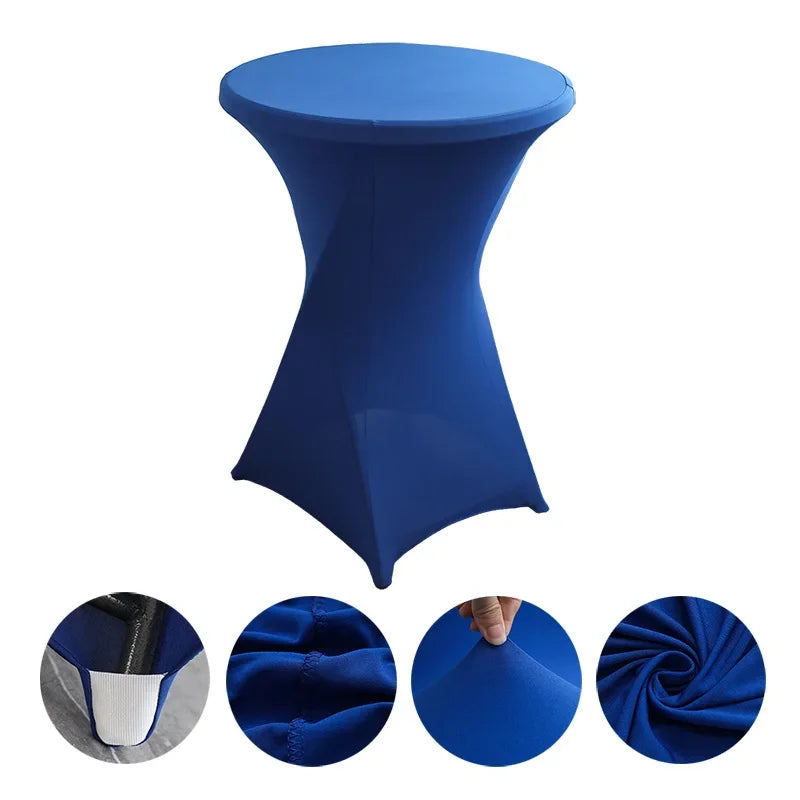Mantel elástico para decoración de bodas, funda para mesa de cóctel, licra elástica, mesa alta, hotel, fiesta de cumpleaños, varios colores