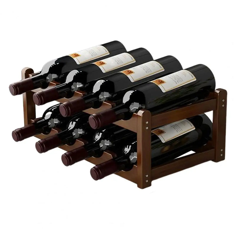 Présentoir Bouteilles Champagne Bambou Empilable