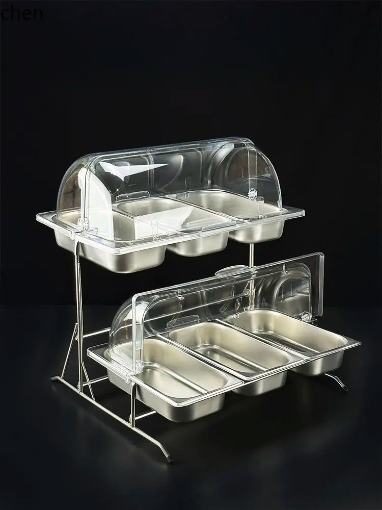 Présentoir Buffet Inox Multi-Compartiments Hôtel