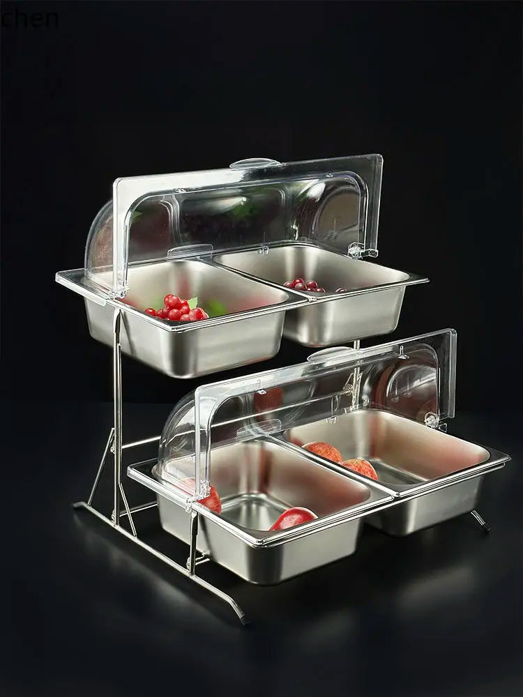 Présentoir Buffet Inox Multi-Compartiments Hôtel