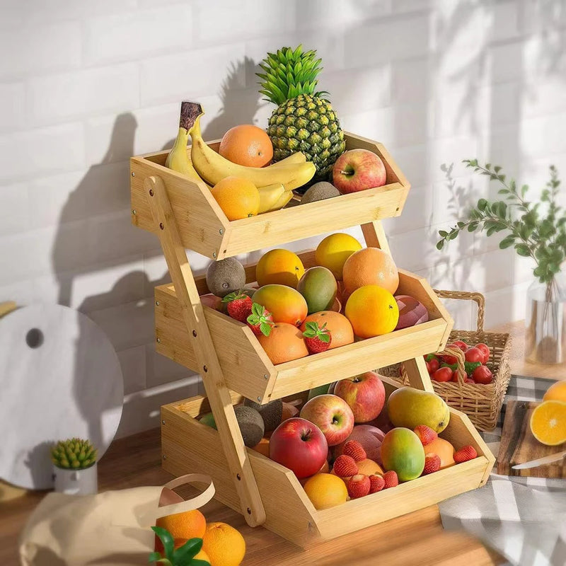 Présentoir Buffet à Étages Fruits 3 Niveaux