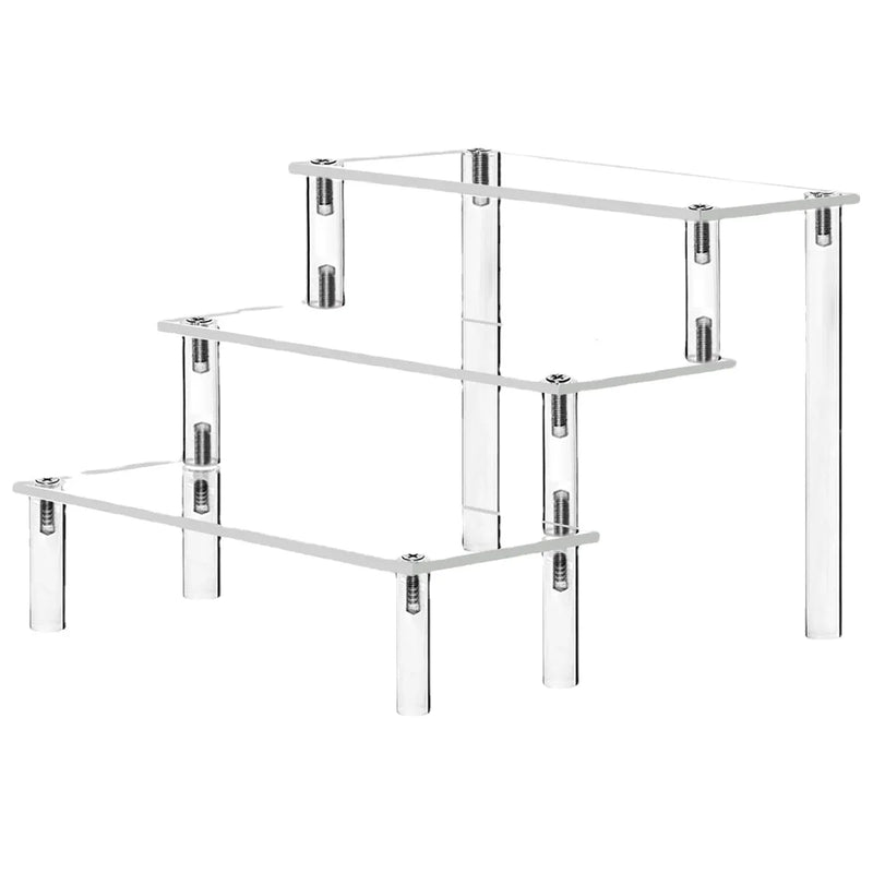 Expositor elevador de acrílico de 25x8 cm, estante para perfumes de 1 a 4 niveles, mini estante de almacenamiento para esculturas, elevador de estante, soporte de exhibición para coleccionables