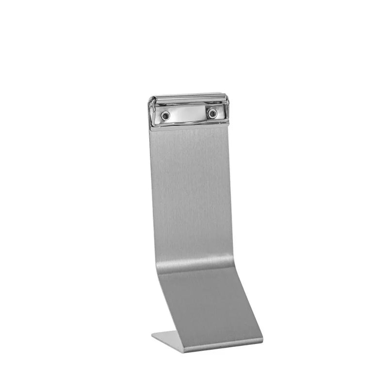 Soporte de clip para menú de acero inoxidable multifuncional, vertical, portátil, porta recibos, soporte para menú de mesa, para uso en escritorio