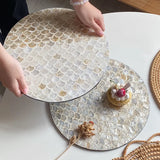 Plateau Rotin Rond Buffet