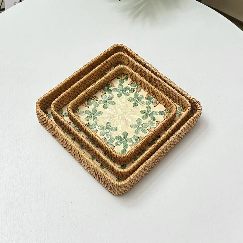 Corbeille Rotin Présentoir Buffet Petit-Déjeuner
