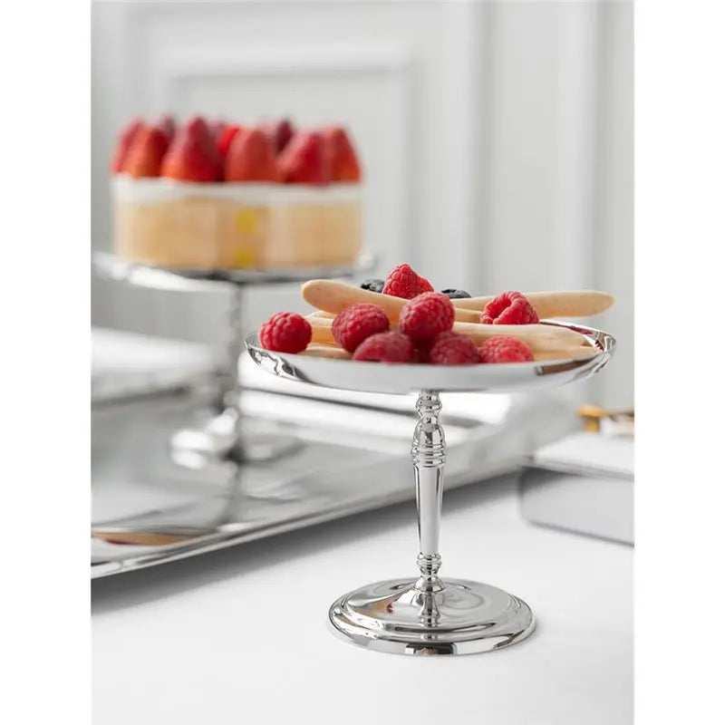 Présentoir Gâteau Inox Argenté – déco mariage et fête d'anniversaire