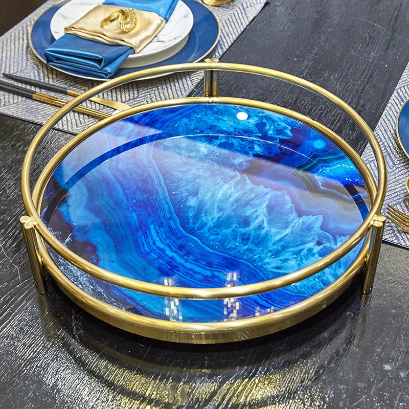 Plateau Décoratif Verre Présentation Raffinée