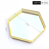 Plateau Miroir Doré Fer Forgé
