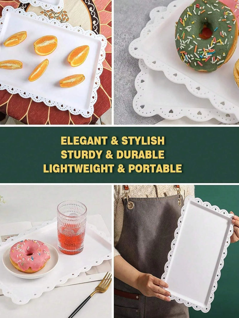 Présentoir Gâteau Doré Porcelaine Blanche
