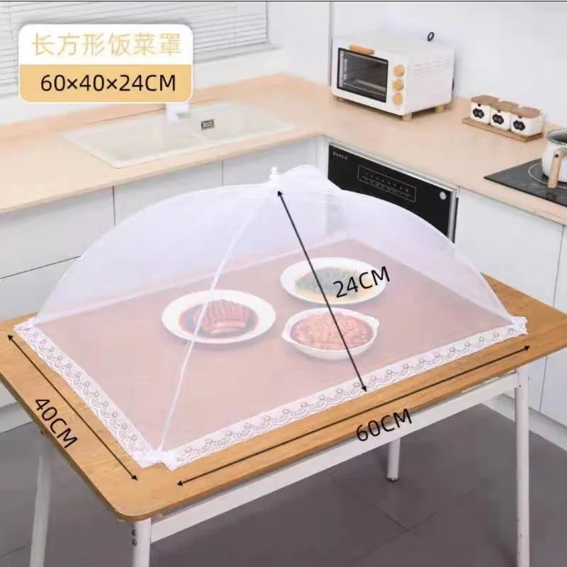 Cubierta de malla plegable para alimentos, tienda de campaña tipo domo para cocina, red antimosquitos y moscas, paraguas protector de platos para picnic, accesorios de cocina