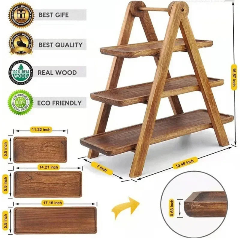 Présentoir Buffet à Étages en Bois
