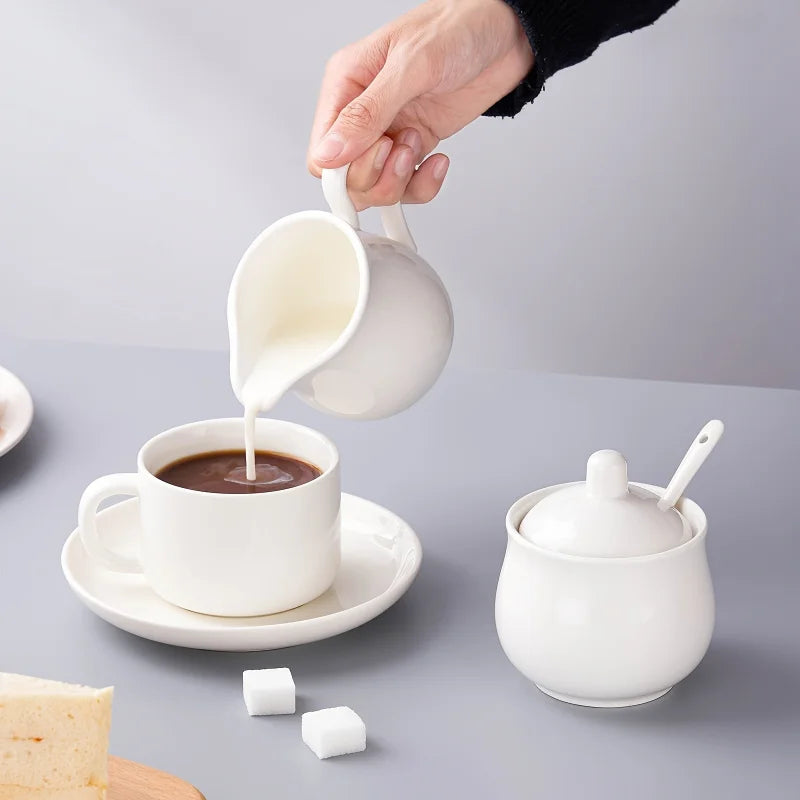 Sucrier et Pot à Lait Céramique Blanc Hôtel