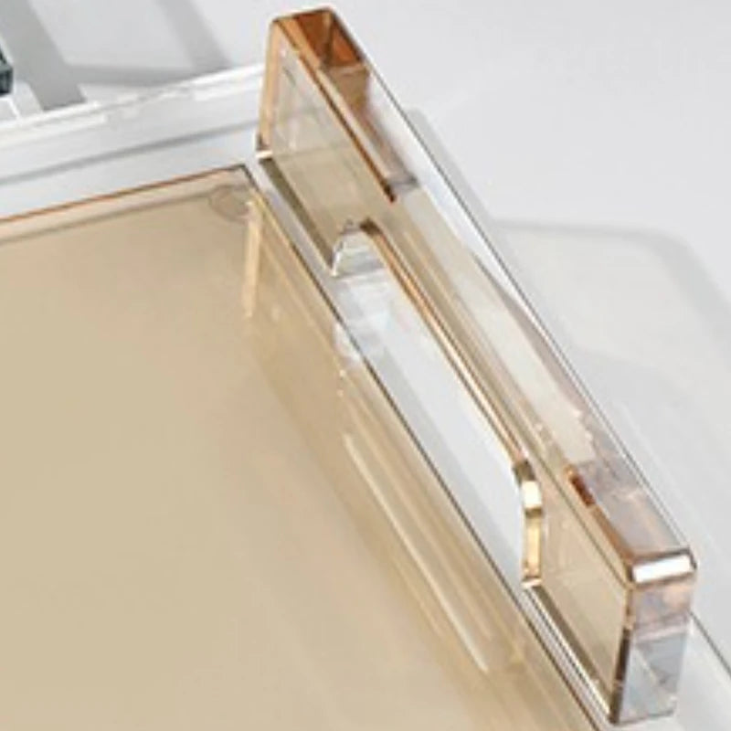 Bandeja de cristal con asa de lujo nórdico, bandejas de almacenamiento simples, plato para té, fruta, organizador de cocina para el hogar, bandejas decorativas