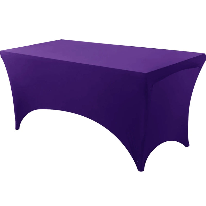 Mantel de licra ajustado, lavable y resistente a las arrugas, funda elástica rectangular para mesas de patio, ideal para eventos, bodas y fiestas