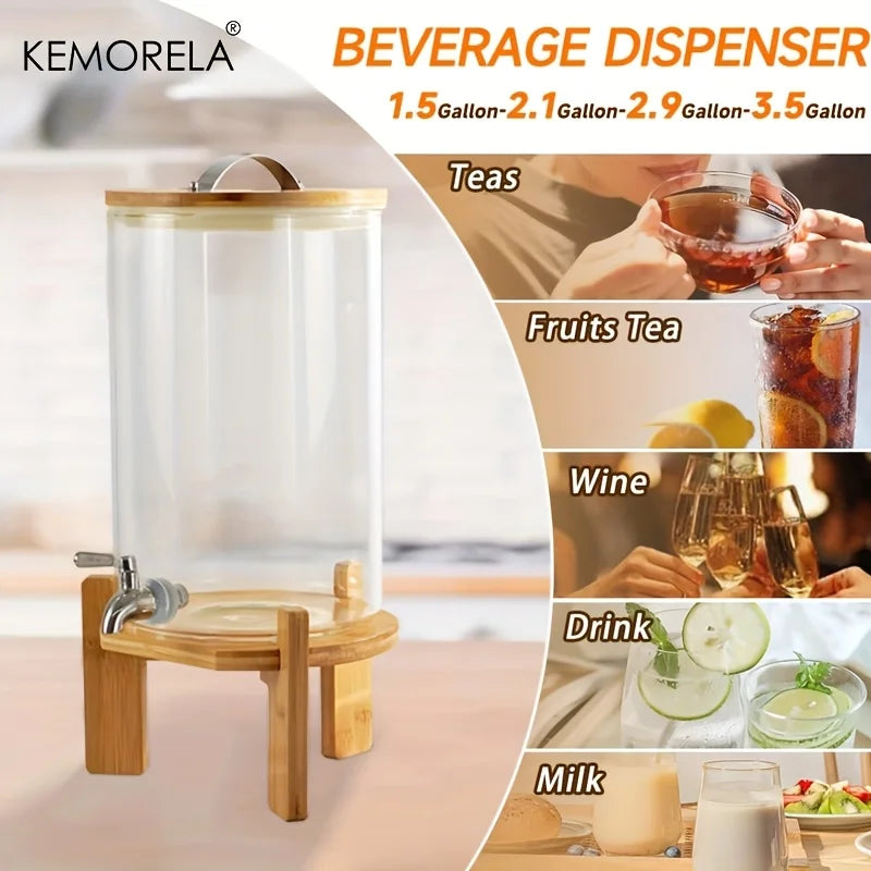 Distributeur de Boissons en Verre et Bois