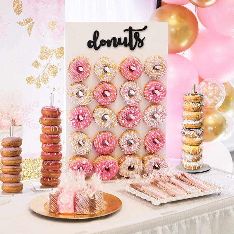 Mur Donuts Bois Rustique Mariage