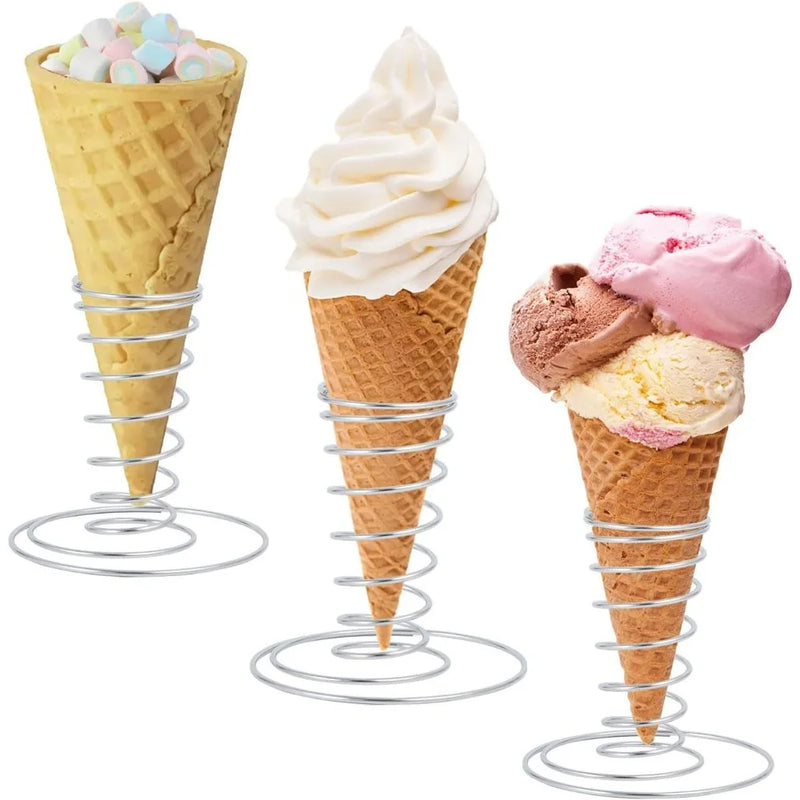 Présentoir Cornets à Glace Spirale Inox