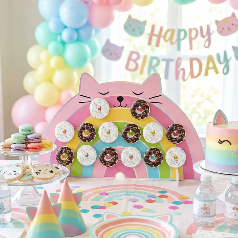 Présentoir Donuts Mural Fête Chat